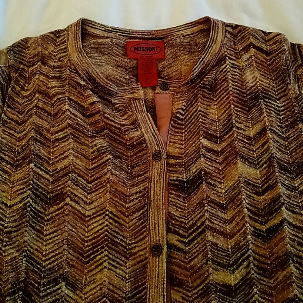 Missoni for Target cardigan gold lurex xl